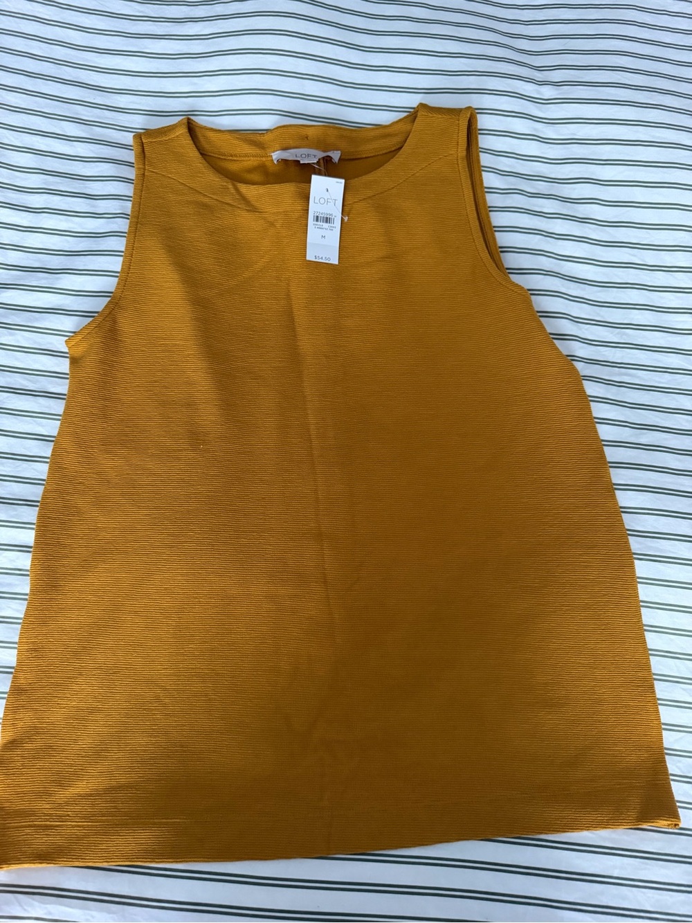 LOFT Mustard Ribbed Crewneck Tank
